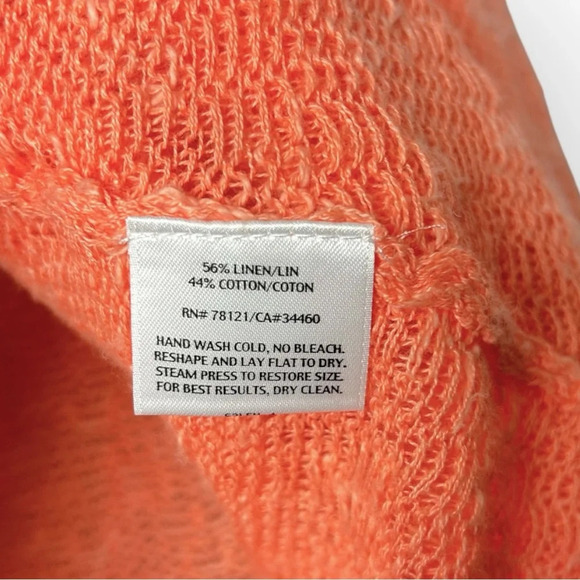 Eileen Fisher Coral Linen Long  Sleeve Cardigan 1X - Picture 4 of 4